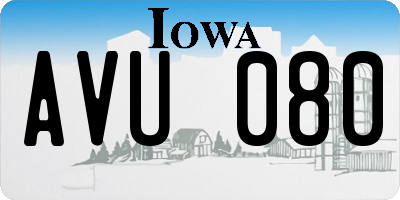 IA license plate AVU080