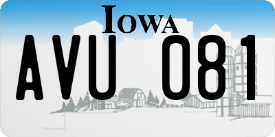 IA license plate AVU081