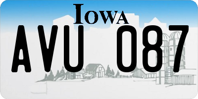 IA license plate AVU087