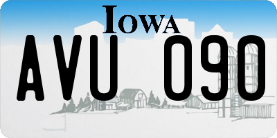 IA license plate AVU090