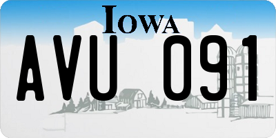 IA license plate AVU091