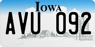 IA license plate AVU092