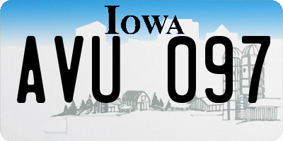 IA license plate AVU097