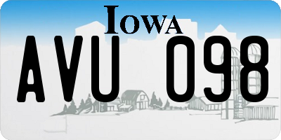 IA license plate AVU098