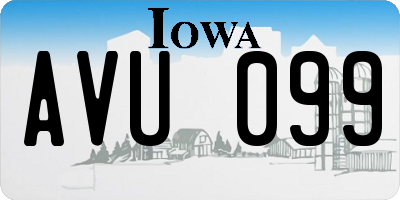 IA license plate AVU099