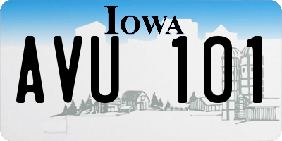 IA license plate AVU101