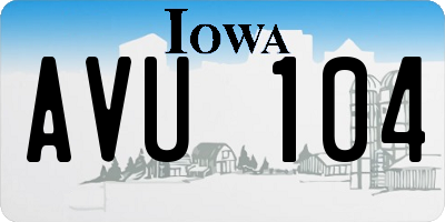 IA license plate AVU104