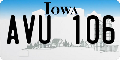 IA license plate AVU106