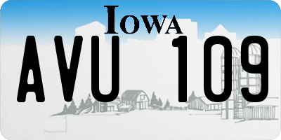 IA license plate AVU109