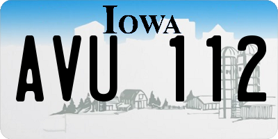 IA license plate AVU112