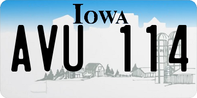 IA license plate AVU114