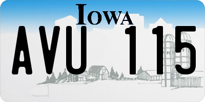 IA license plate AVU115