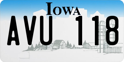 IA license plate AVU118
