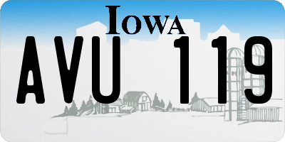 IA license plate AVU119