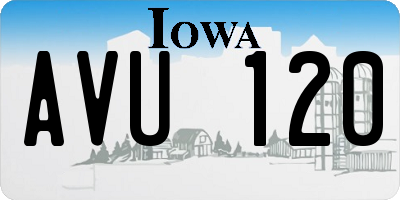 IA license plate AVU120