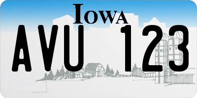 IA license plate AVU123