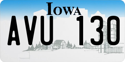 IA license plate AVU130