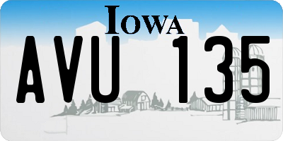IA license plate AVU135
