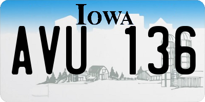 IA license plate AVU136