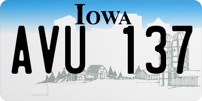 IA license plate AVU137