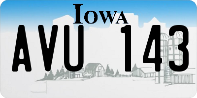 IA license plate AVU143