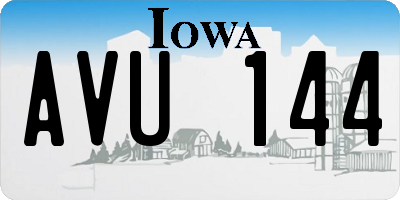 IA license plate AVU144