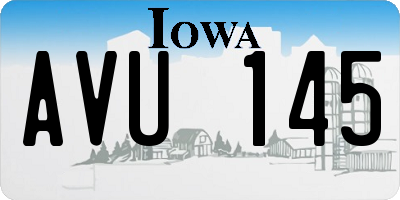 IA license plate AVU145