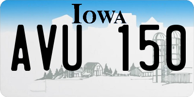 IA license plate AVU150