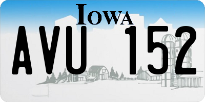 IA license plate AVU152
