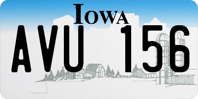 IA license plate AVU156