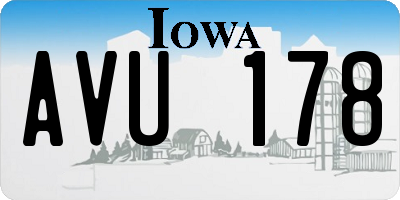 IA license plate AVU178
