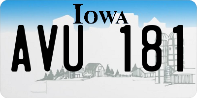 IA license plate AVU181