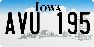 IA license plate AVU195