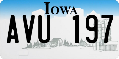 IA license plate AVU197