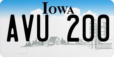 IA license plate AVU200