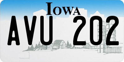 IA license plate AVU202