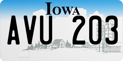 IA license plate AVU203