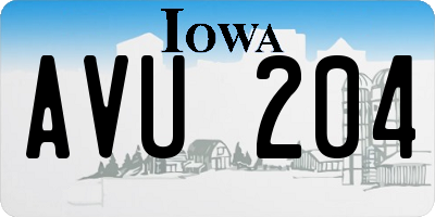 IA license plate AVU204