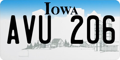 IA license plate AVU206