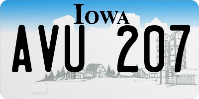 IA license plate AVU207