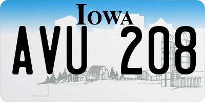 IA license plate AVU208