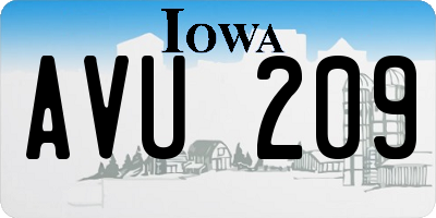 IA license plate AVU209