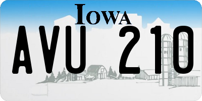 IA license plate AVU210