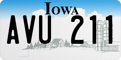 IA license plate AVU211