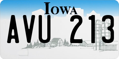 IA license plate AVU213