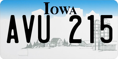 IA license plate AVU215