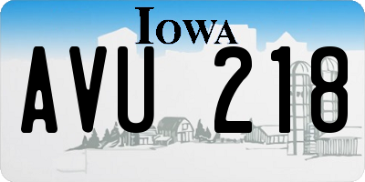 IA license plate AVU218