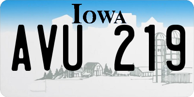 IA license plate AVU219