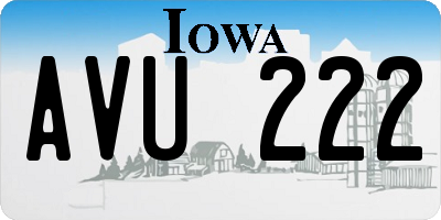 IA license plate AVU222