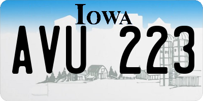 IA license plate AVU223